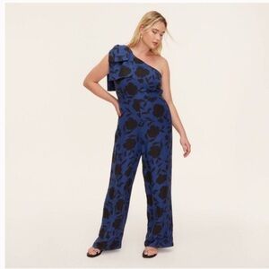 Kate Spade X Target Blue Floral One-Shoulder Jumpsuit